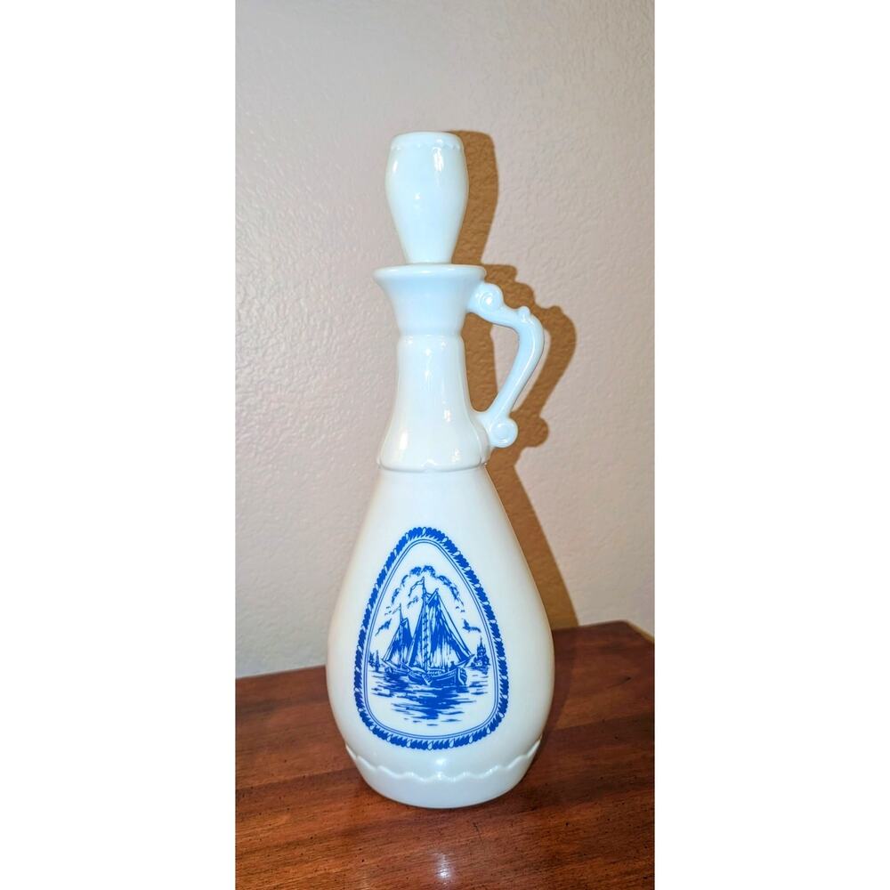 Vintage 1963 Jim Beam Decanter Dutch Sailing Ships Windmill Design 13" Tall